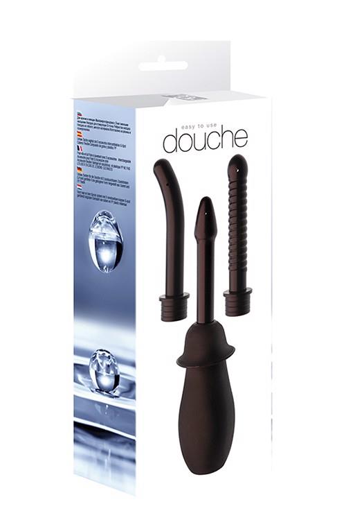 Анальный душ Seven Creations Douche Unisex, 3 насадки (черный)