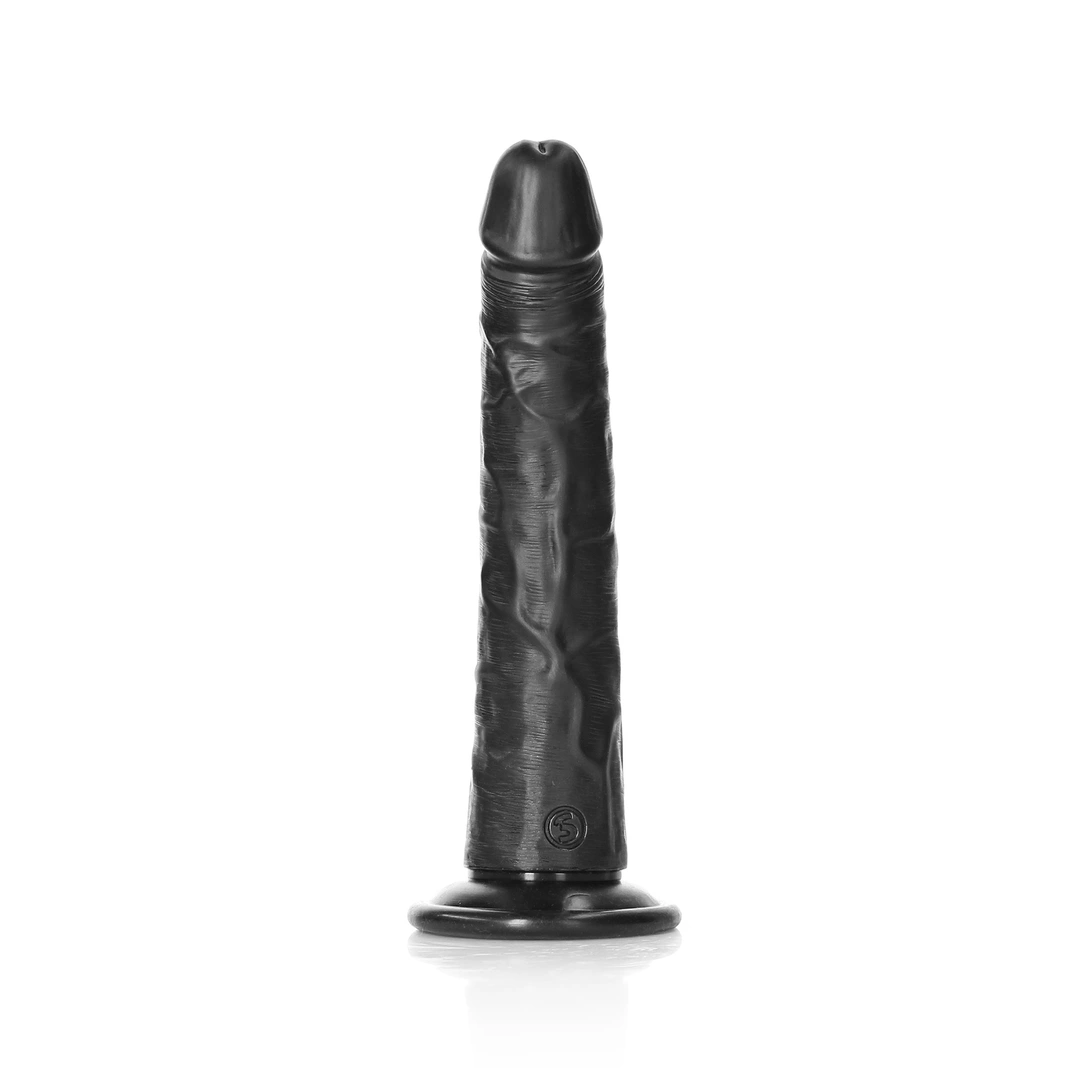 Фаллоимитатор RealRock Slim Realistic 8", 22.5 см (черный)