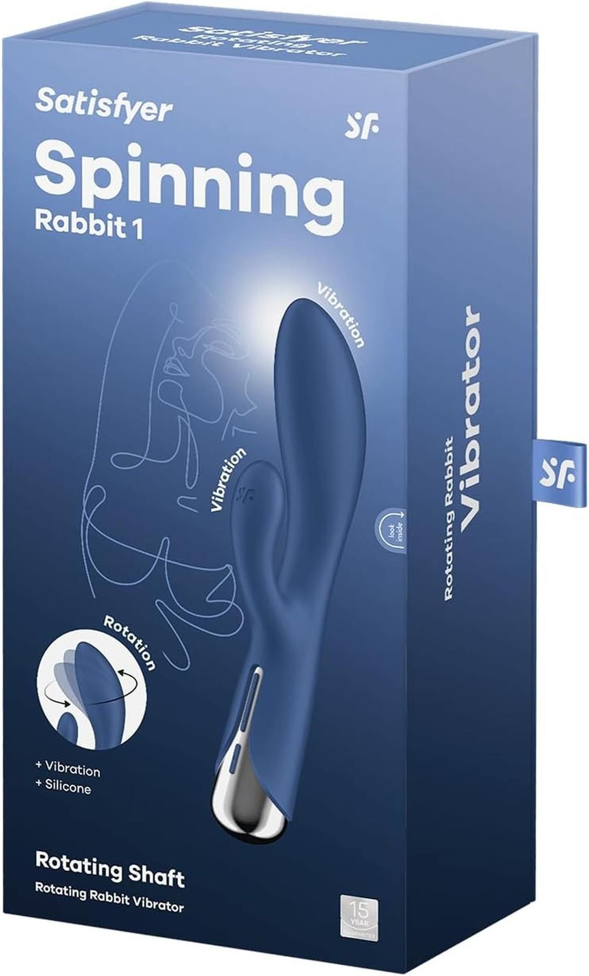 Wibrator królik Satisfyer Spinning Rabbit 1, 20 cm (niebieski)