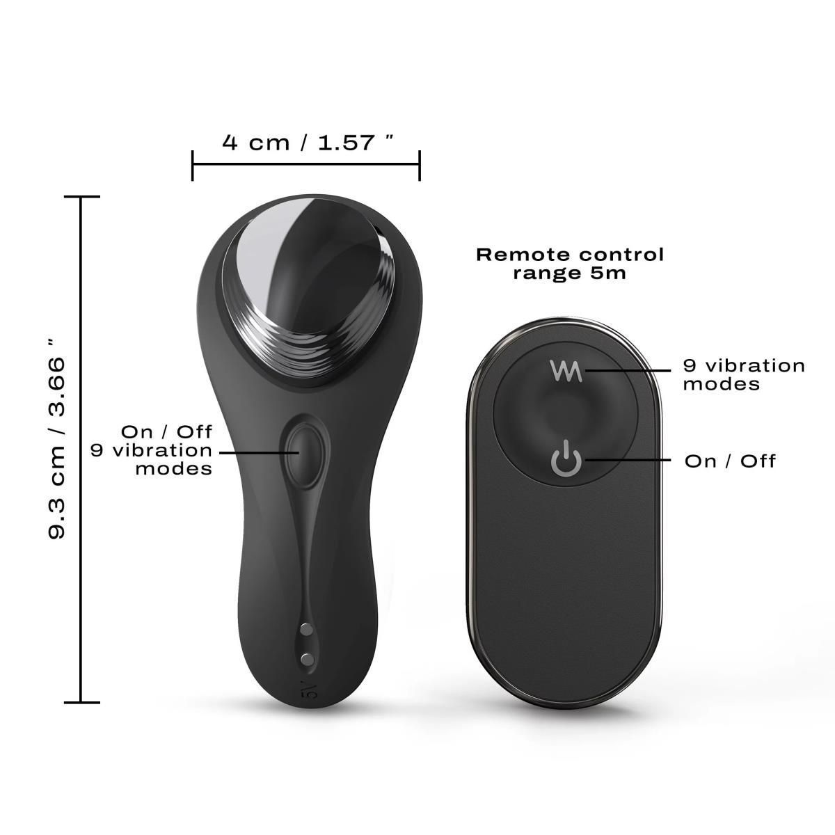 Вибратор в трусики Dorcel Discreet Vibe+, 9,3 см (черный)
