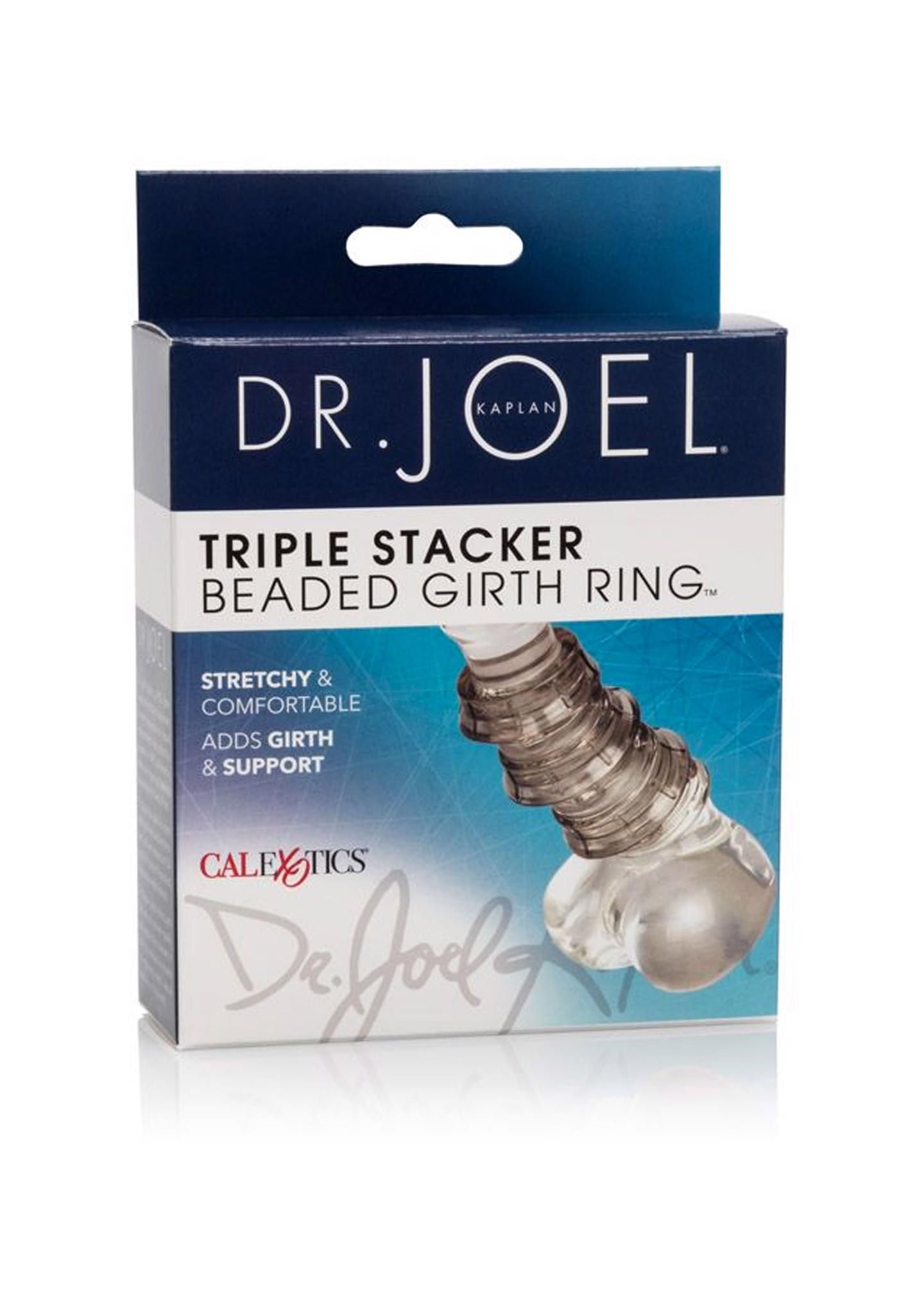 Насадка на пенис Dr. Joel Kaplan Triple Stacker Beaded Girth Ring , 8,2 см (черный)