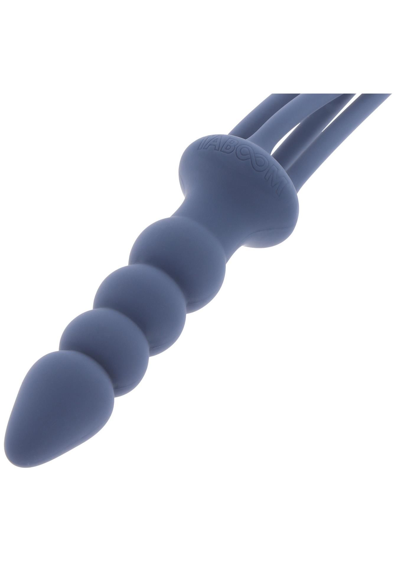 Флогер Taboom Silicone Supreme Whip & Plug, 38 см (синій)