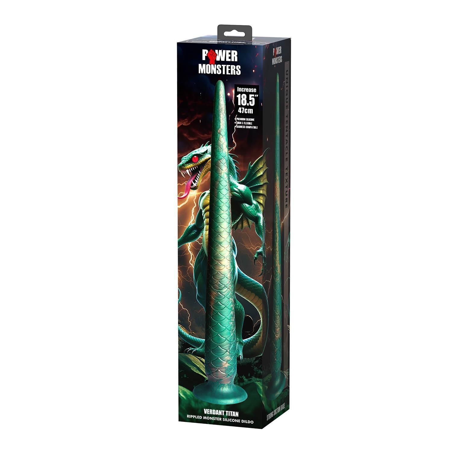 Dildo Power Monsters Verdant Titan, 47 cm (zielony)