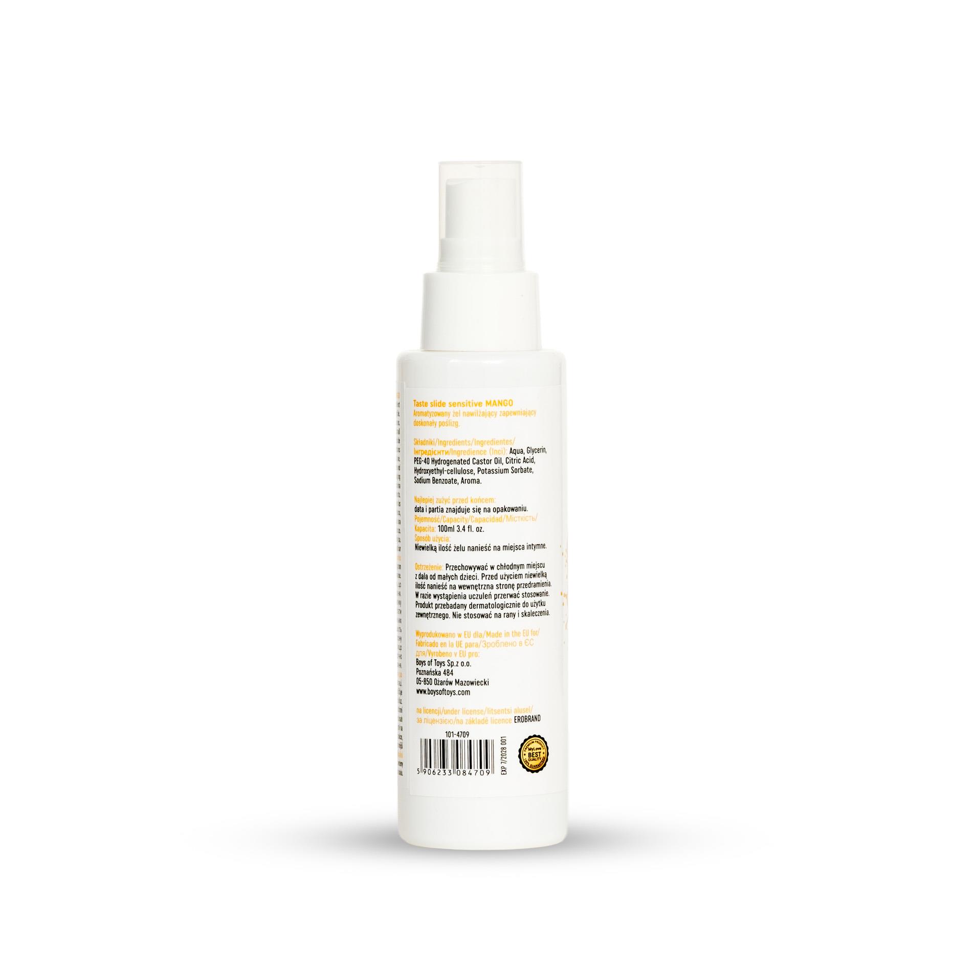 Лубрикант на водной основе MyLove Taste Slide Sensitive Mango, 100 мл