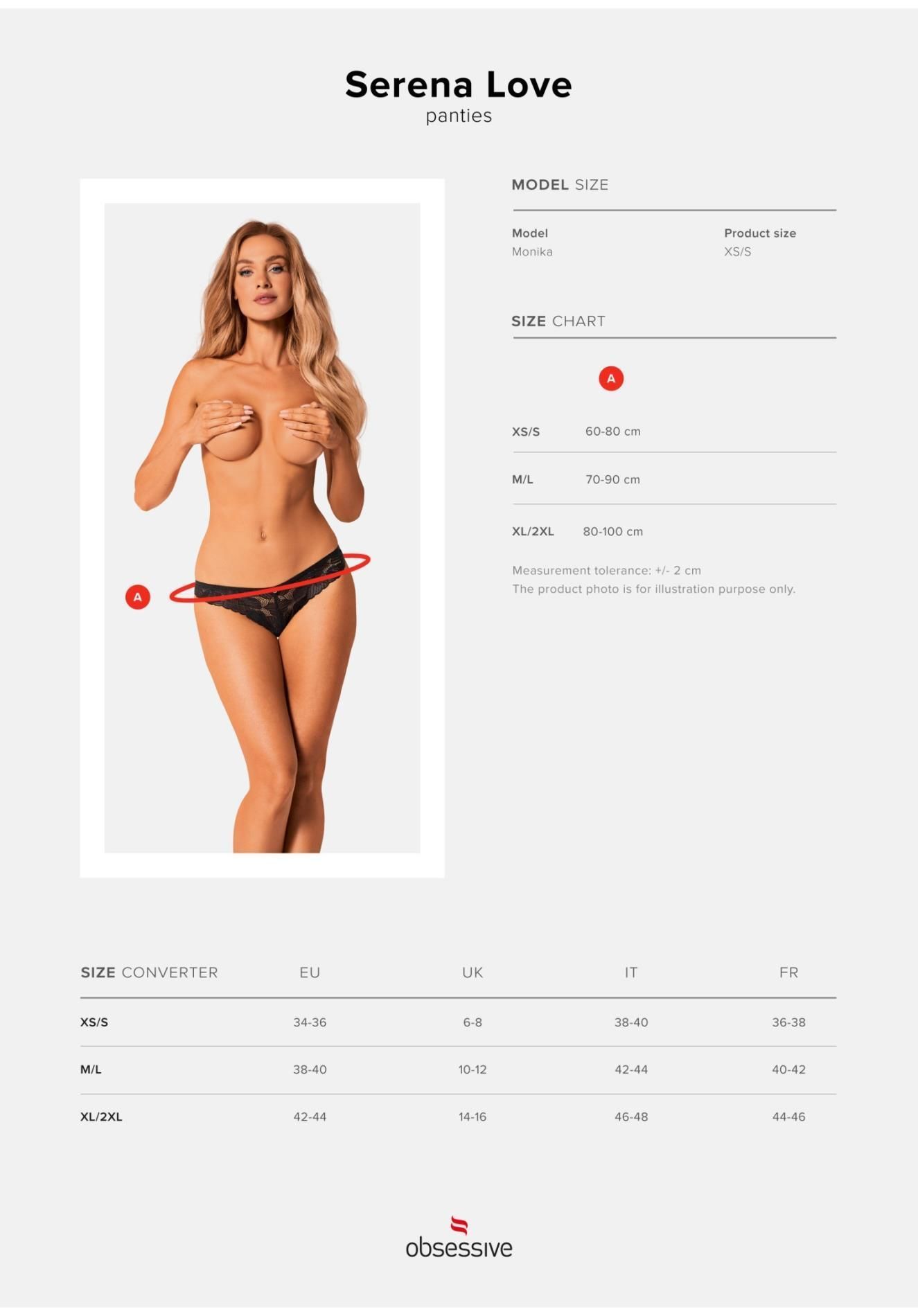 Трусики Obsessive Serena Love, XL/2XL (черный)