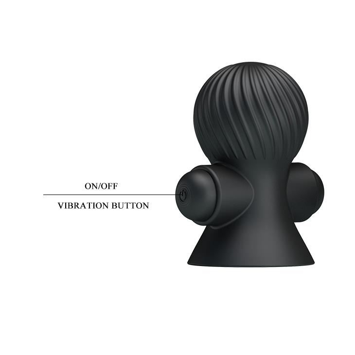 Wibrujące pompki do sutków Pretty Love Nipple Sucker, 7,2 cm (czarny)
