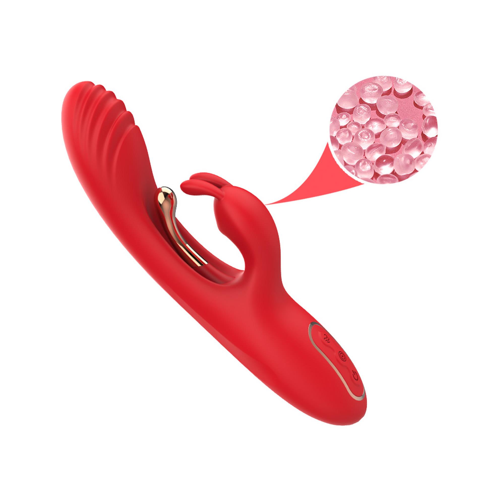 Вібратор-кролик B - Series Joy Crazy Horse Red Three-point Vibration, 22,3 см (червоний)