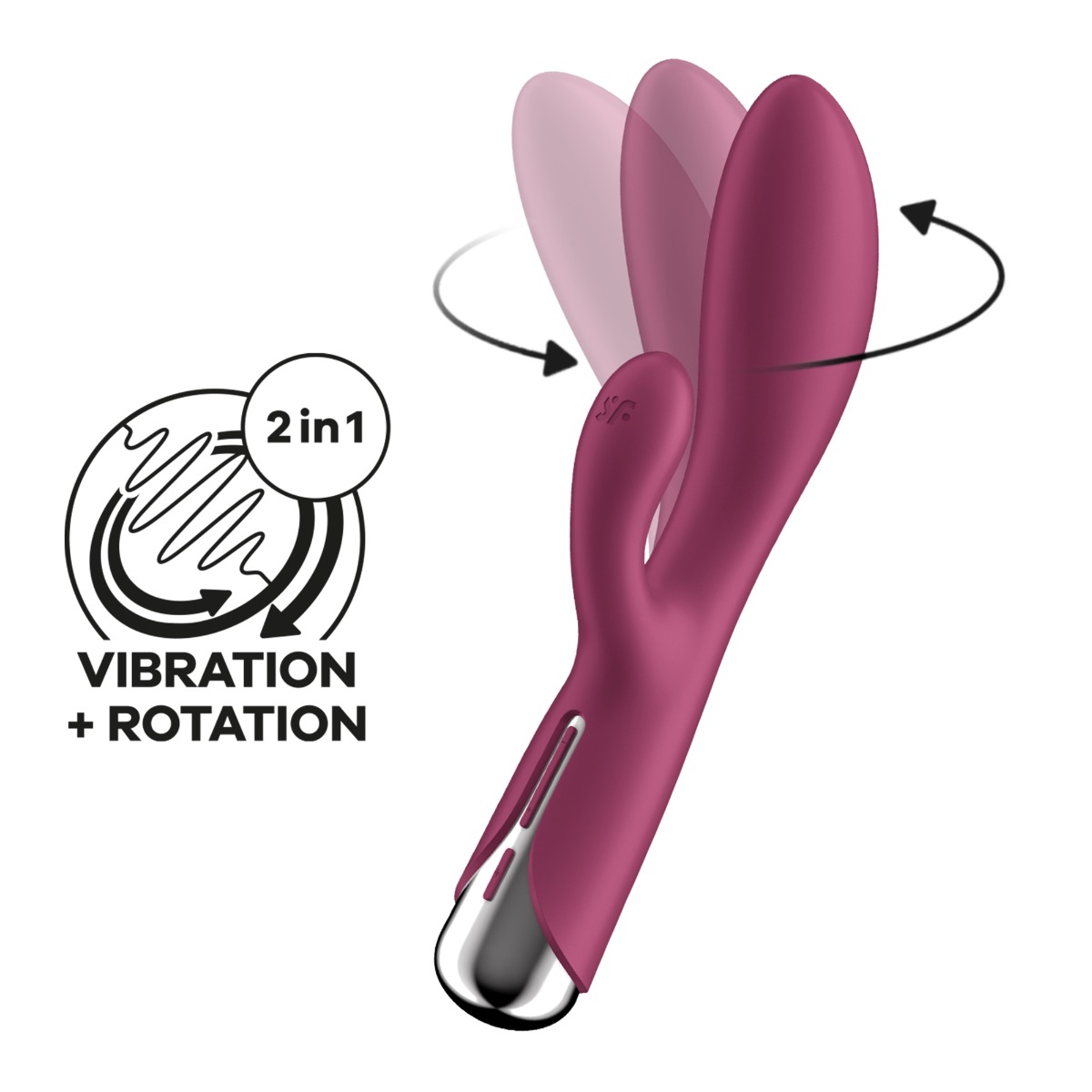 Вибратор-кролик Satisfyer Spinning Rabbit 1, 20 см (бордовый)