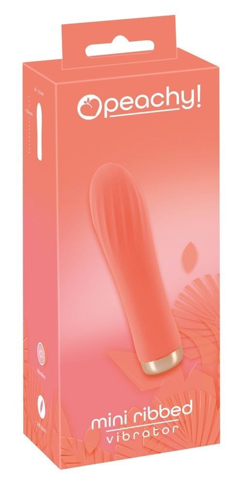 Вибратор Peachy Mini Ribbed, 13,6 см (оранжевый)
