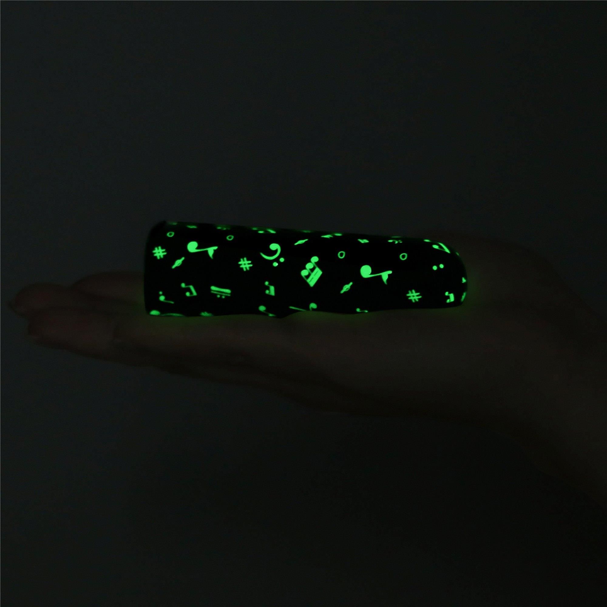Wibrator łechtaczkowy LoveToy Music Massager Glow In The Dark, 8,5 cm (czarny)