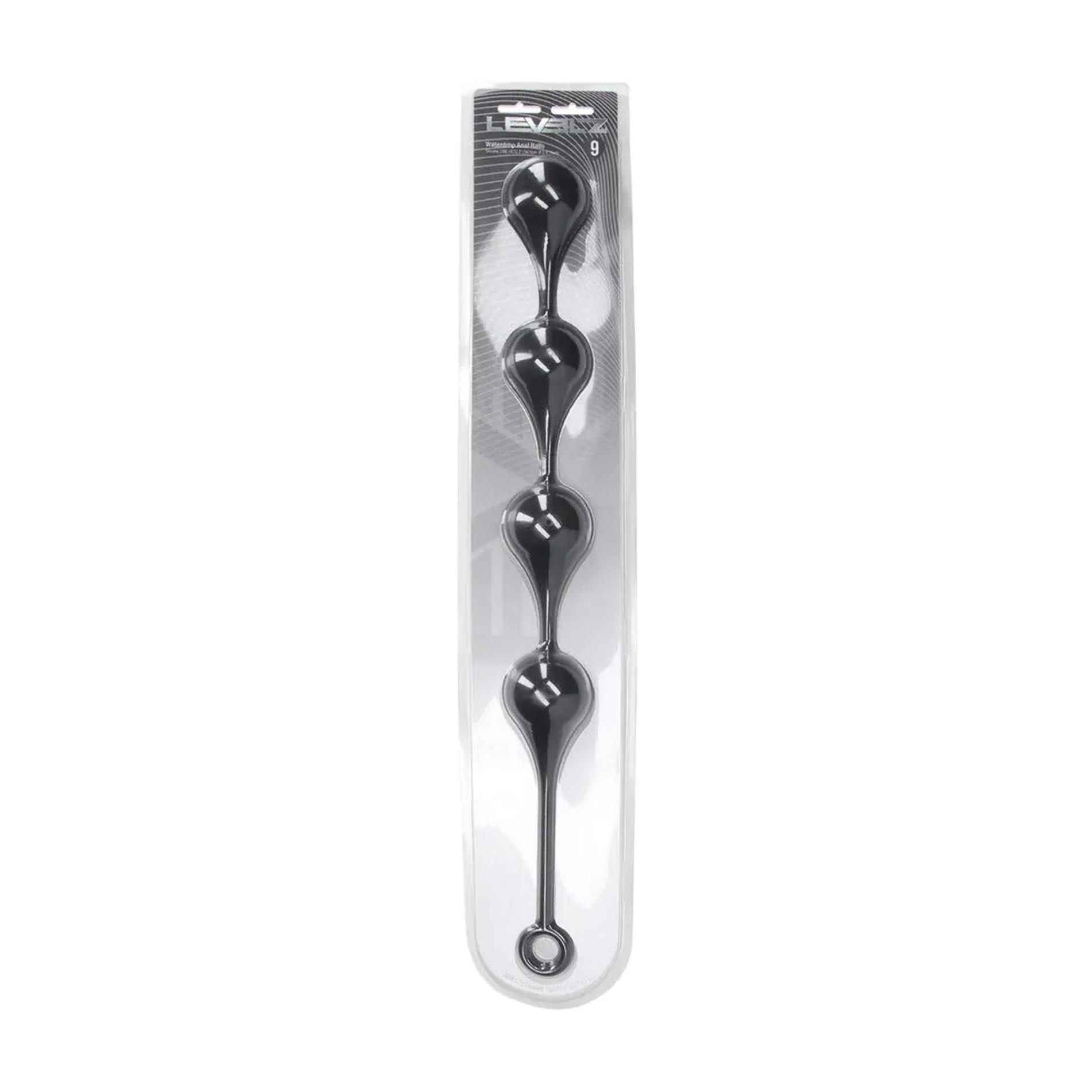 Анальные шарики Levelz by Shots Waterdrop Silicone Anal Balls XXL, 56.5 см (черный)