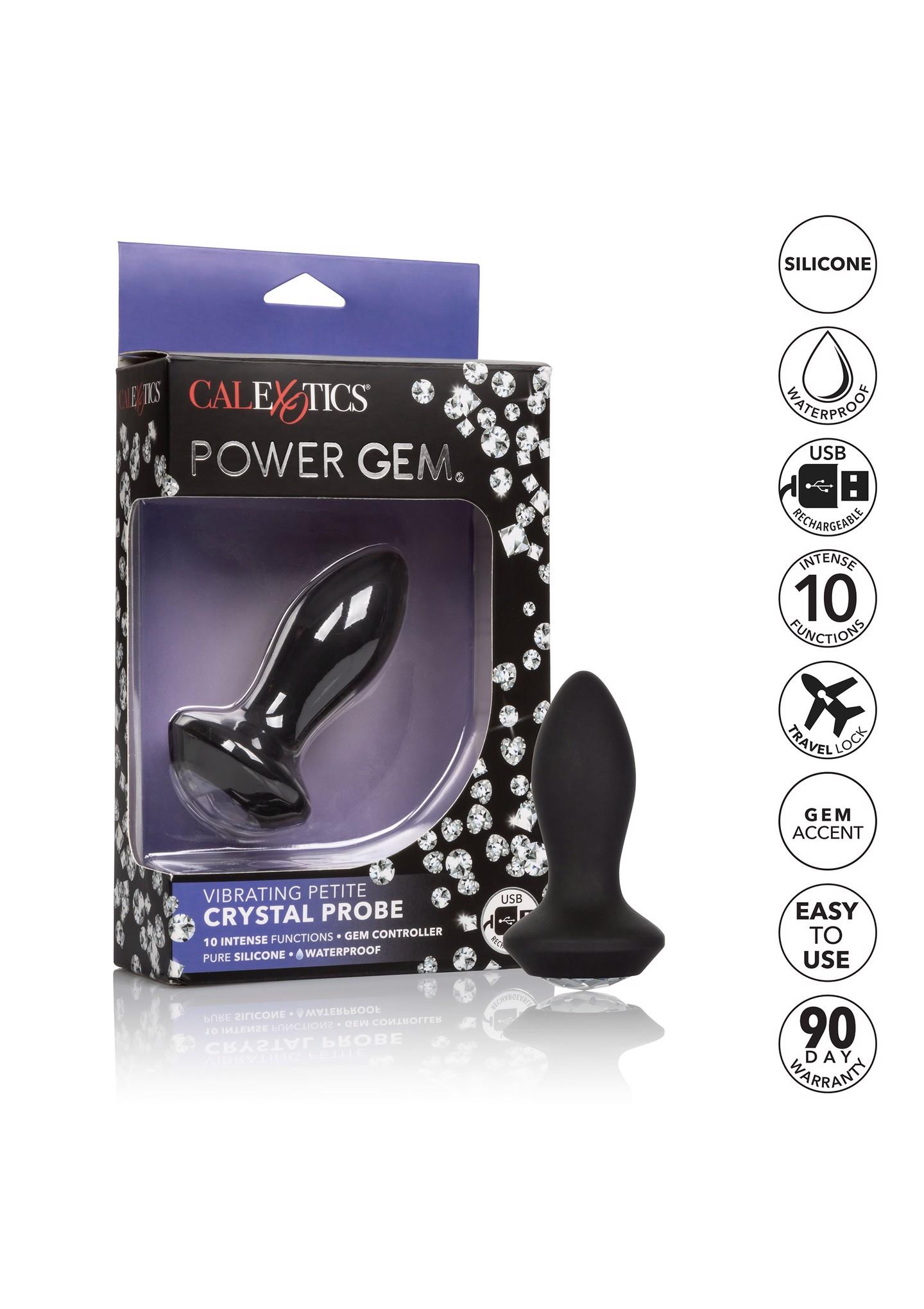 Анальна пробка Calexotics Petite Crystal Probe, 9.5 см (чорний)