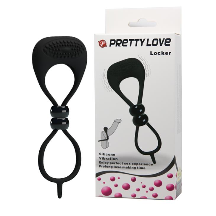Виброкольцо Pretty Love Locker, 15,6 см (черный)