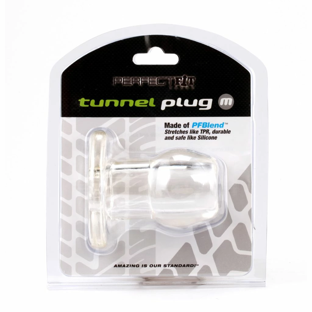 Анальный тоннель Perfect Fit Tunnel Plug Medium, 8 см (прозрачный)