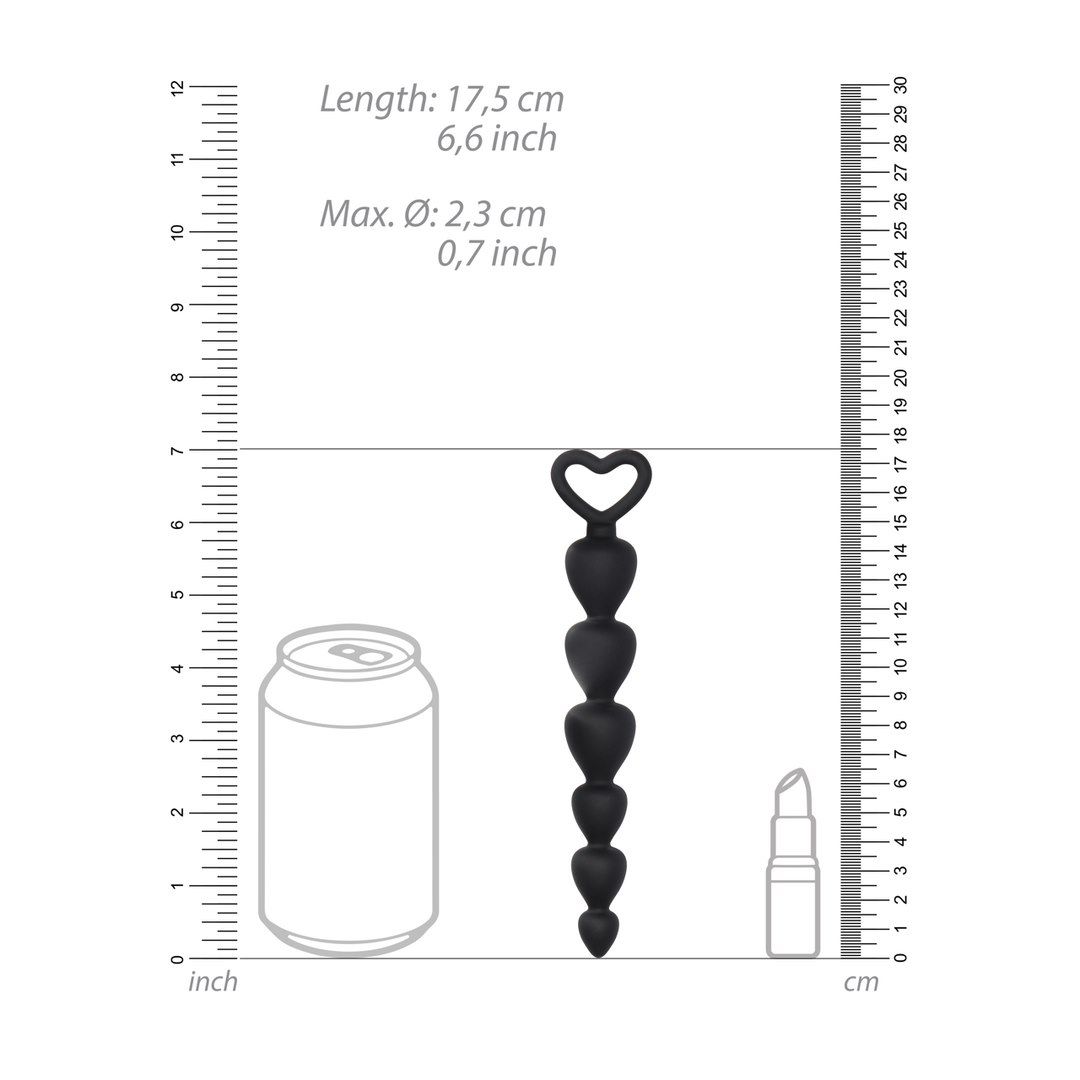 Анальні намистини ShotsToys Silicone Anal Beads, 17.5 см (чорний)