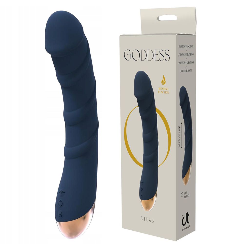 Wibrator do punktu G DreamToys Goddes Atlas, 21 cm (niebieski)