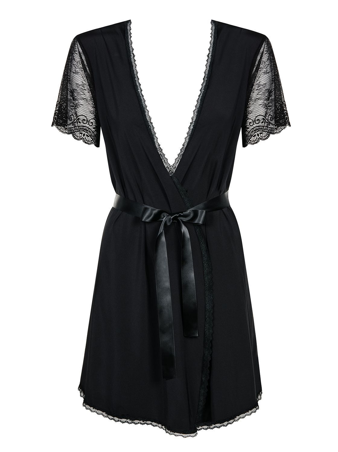 Сексуальный комплект Obsessive Miamor Robe, L/XL (черный)