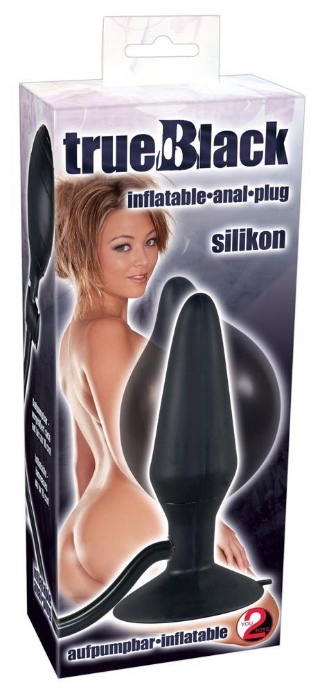 Анальна пробка True Black Inflatable Anal Plug, 15 см (чорний)