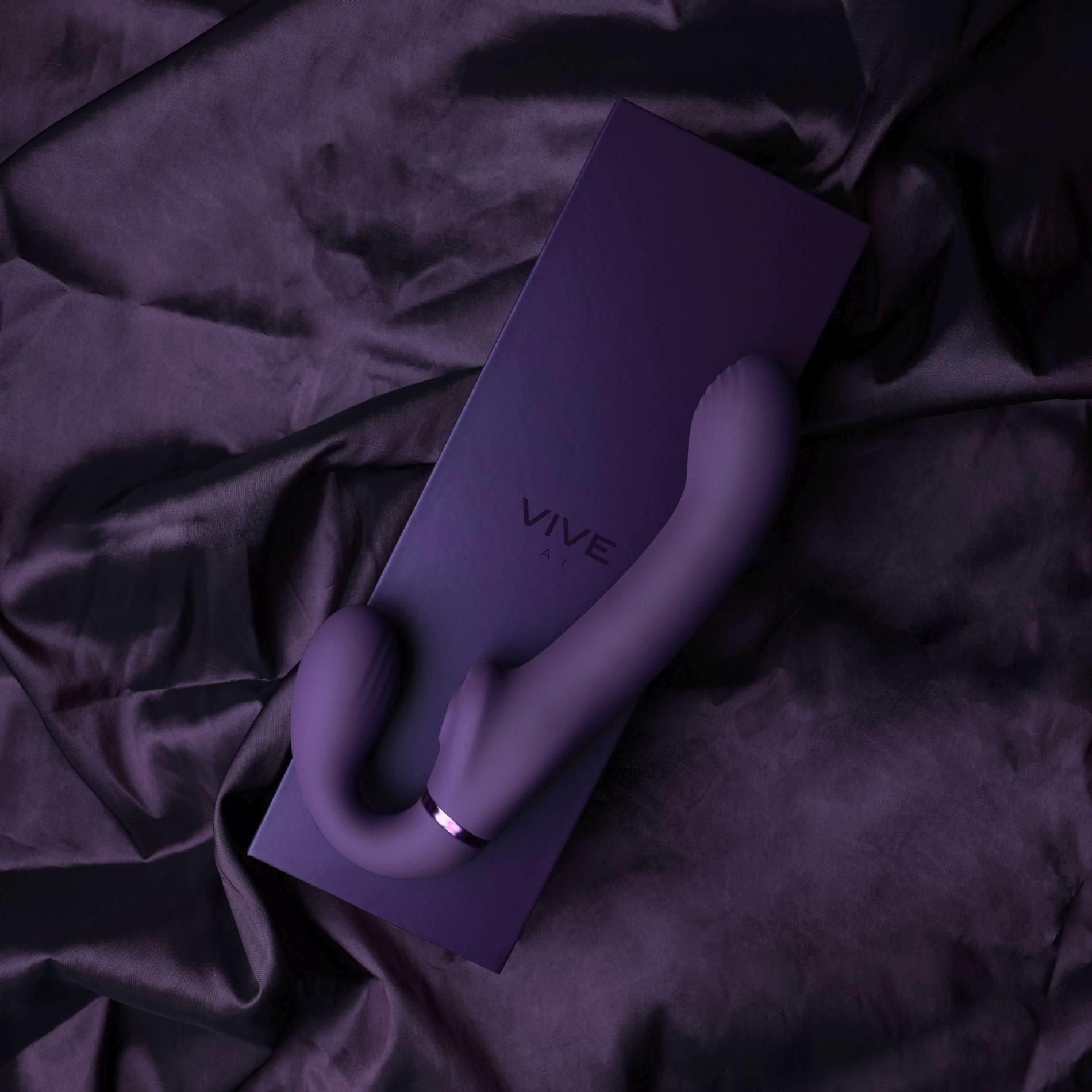 Страпон Vive Vive Ai Air Wave Tickle, 23.5 см (фиолетовый)