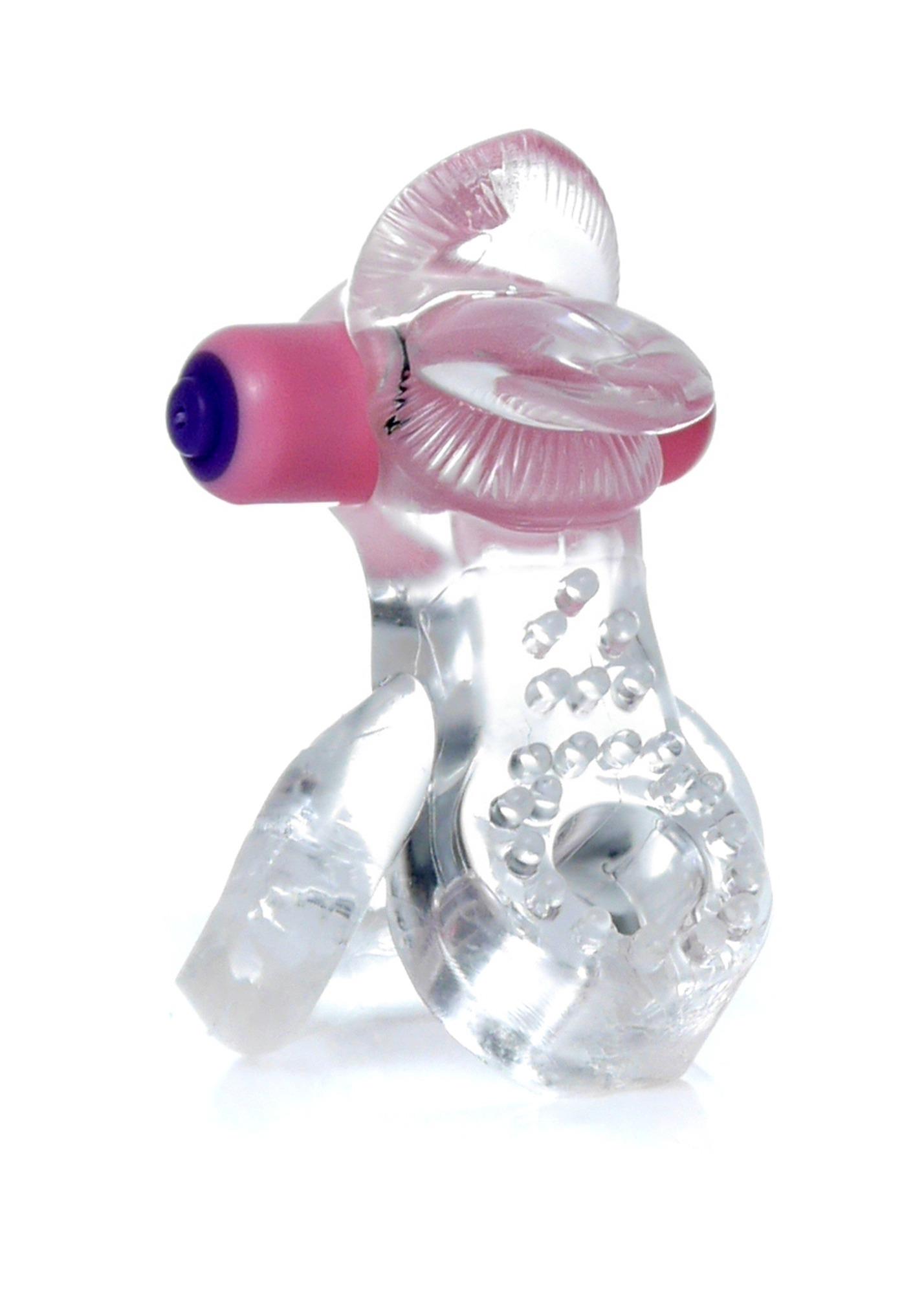 Віброкільце B - Series EasyLove Tongue Vibro CockRing, 9.5 см (прозорий)