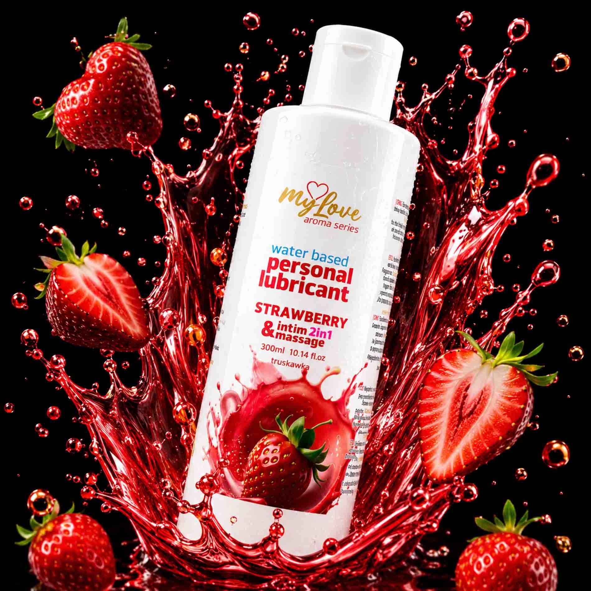 Лубрикант MyLove Aroma Series Intim&Massage 2in1 Strawberry, 300 мл
