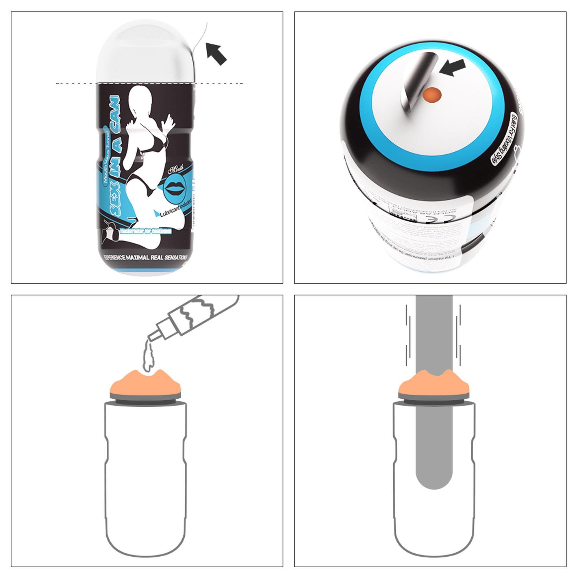 Мастурбатор LoveToy Sex In A Can Mouth Stamina Tunnel (тілесний)