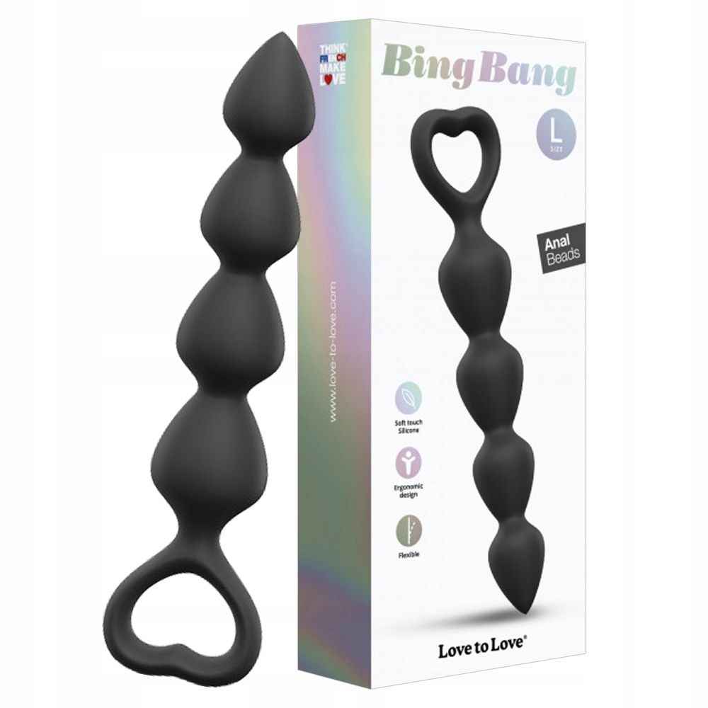 Анальные бусы Love To Love Bing Bang, 18 см (черный)