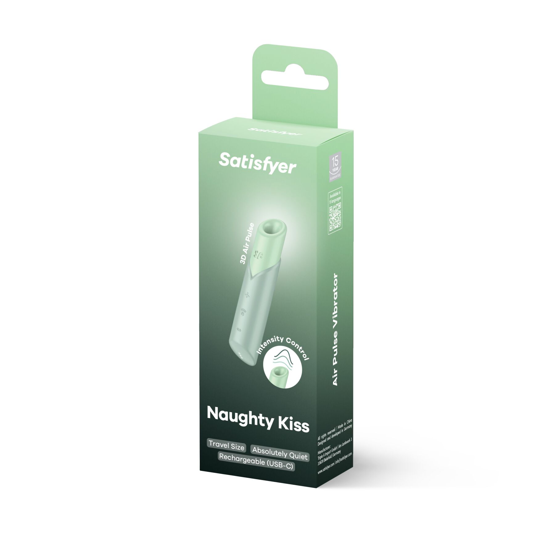 Вакуумный стимулятор клитора Satisfyer Naughty Kiss (мятный)