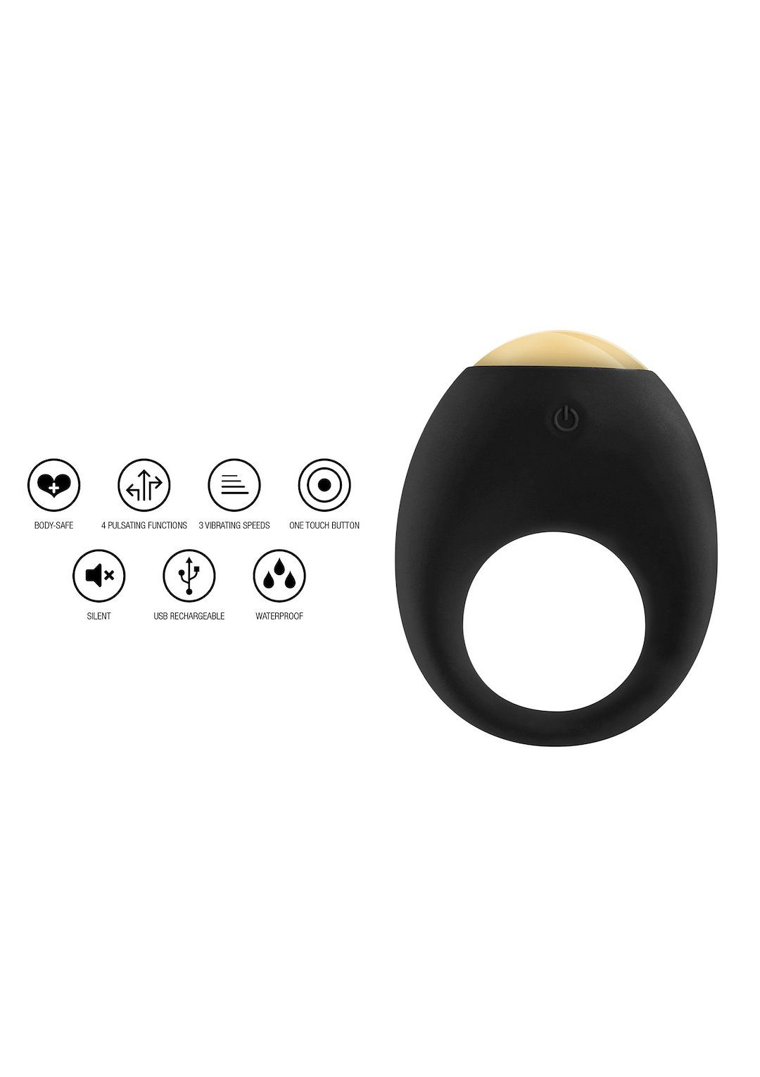 Виброкольцо ToyJoy Eclipse, 7 см (черный)