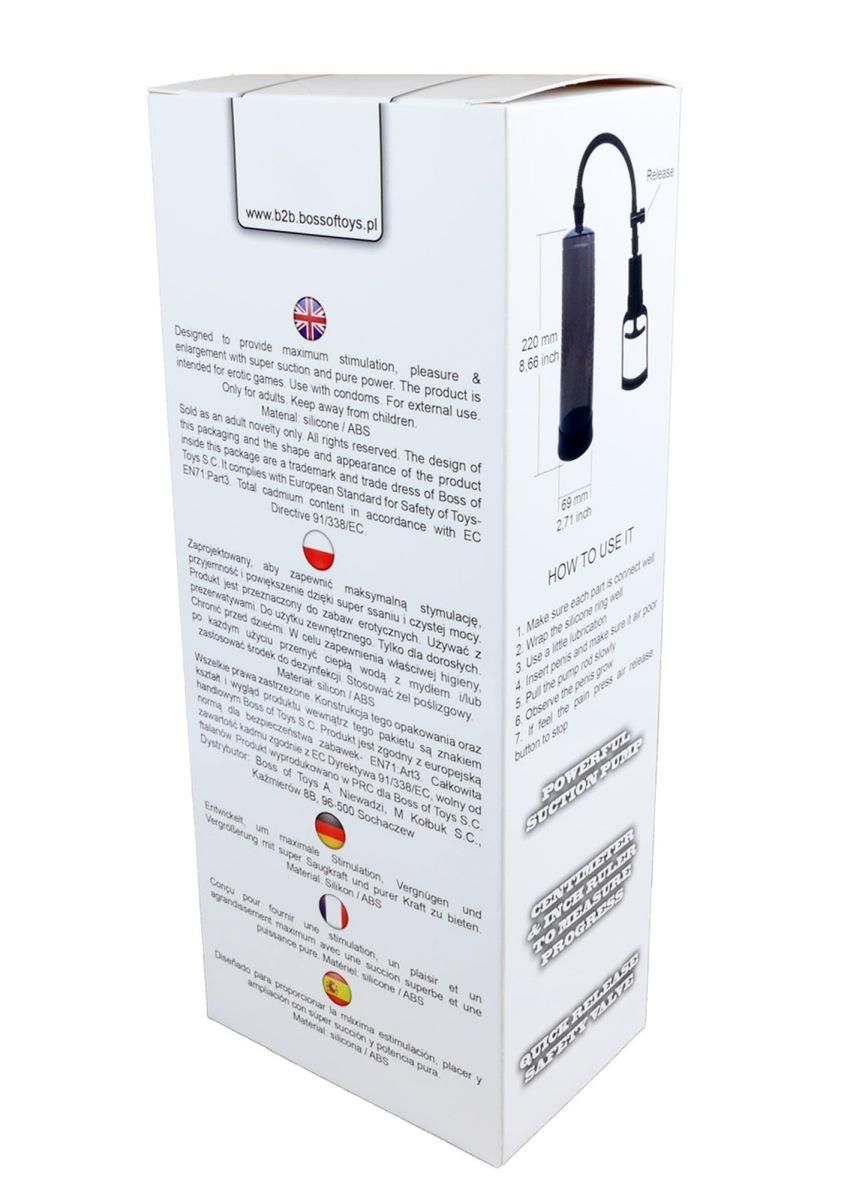 Помпа для пениса Boss Powerpump Max, 22 см (черный)