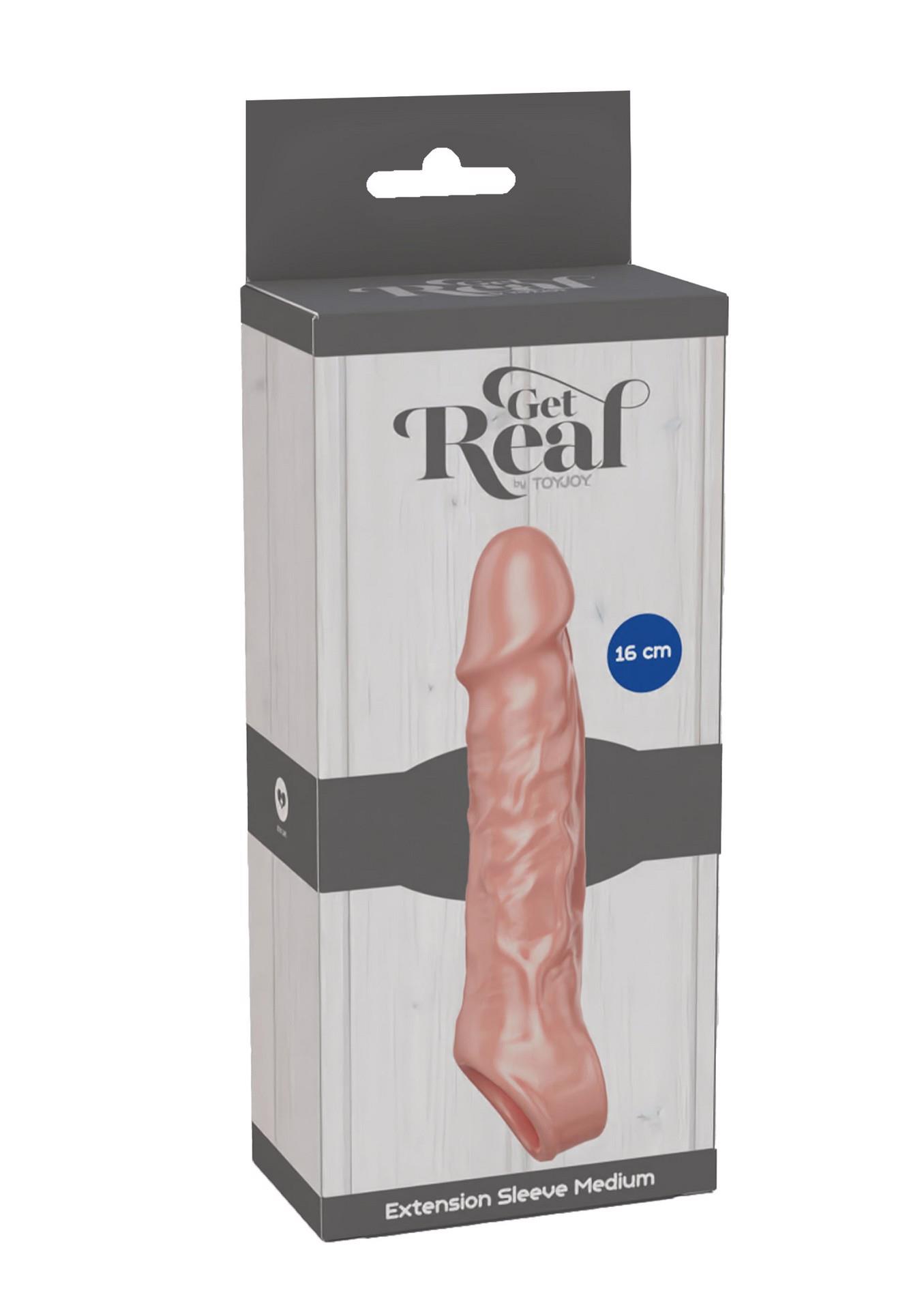 Насадка на пеніс Get Real Extension Sleeve M, 16 см (тілесний)