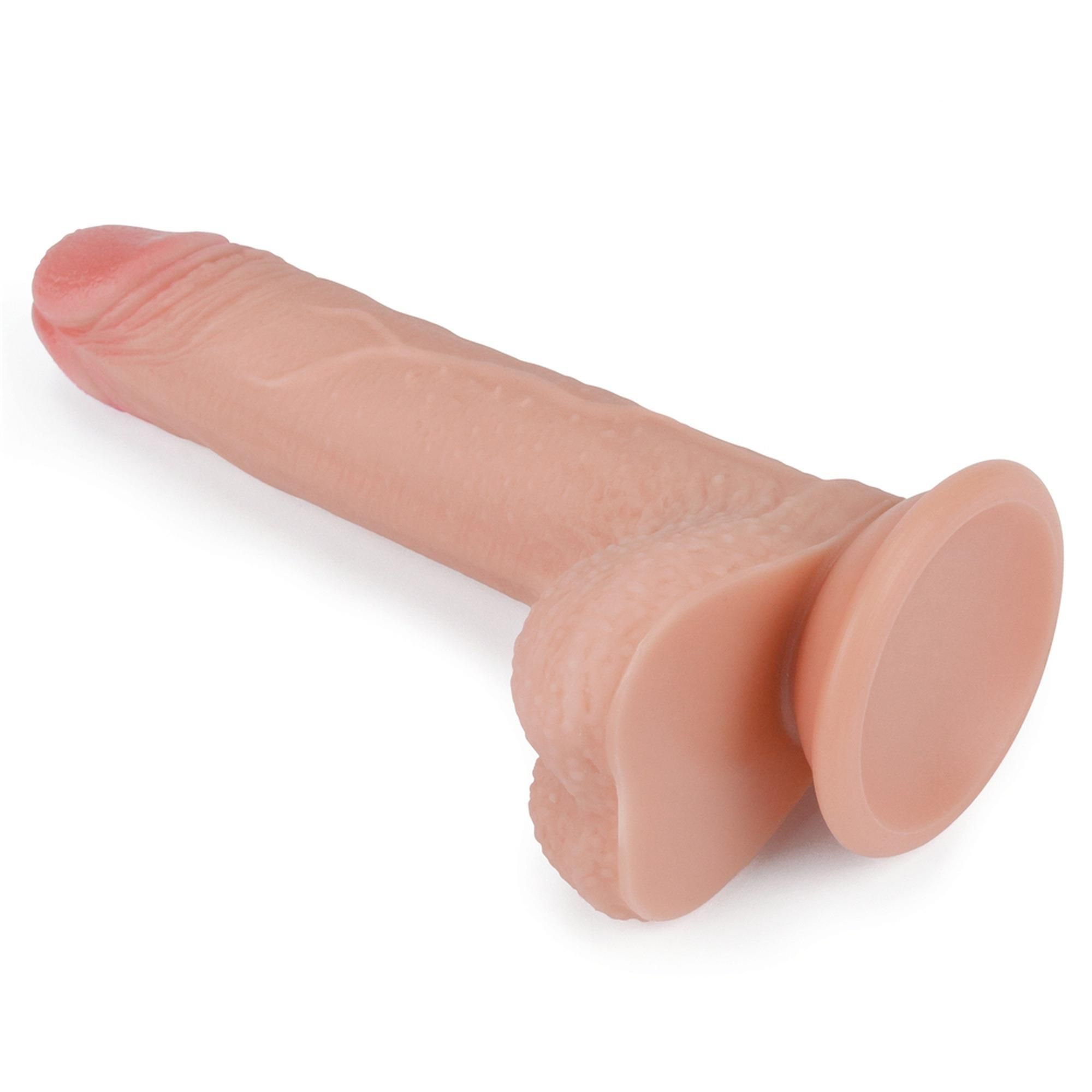 Фаллоимитатор на присоске Dual-Layered Silicone Cock Flesh, 18 см (телесный)