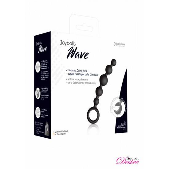 Анальная цепочка Joyballs Anal Wave Short, 17.5 см (черный)