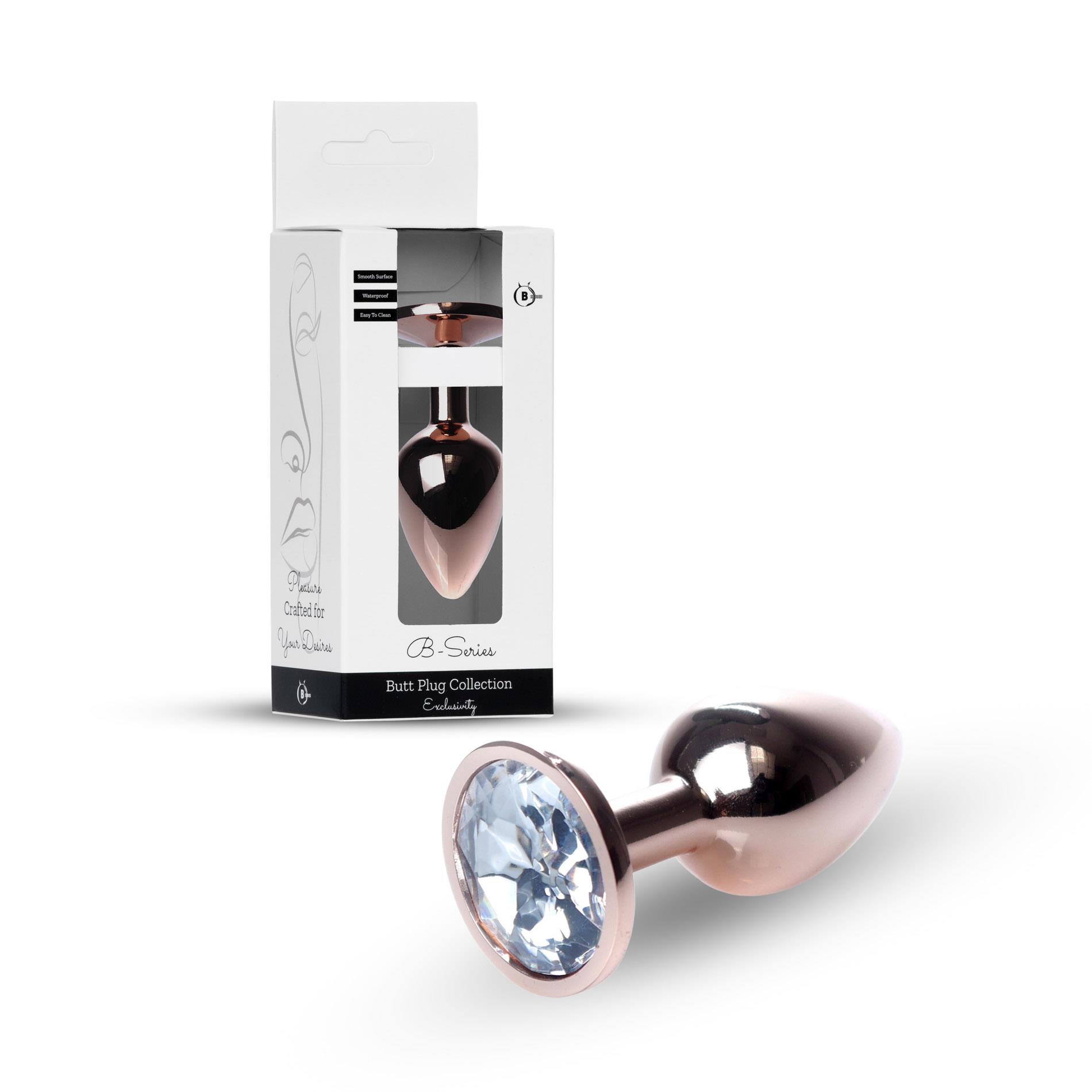 Анальна пробка з кристалом B-Series HeavyFun Plug-Jewellery, 7 см (прозорий)