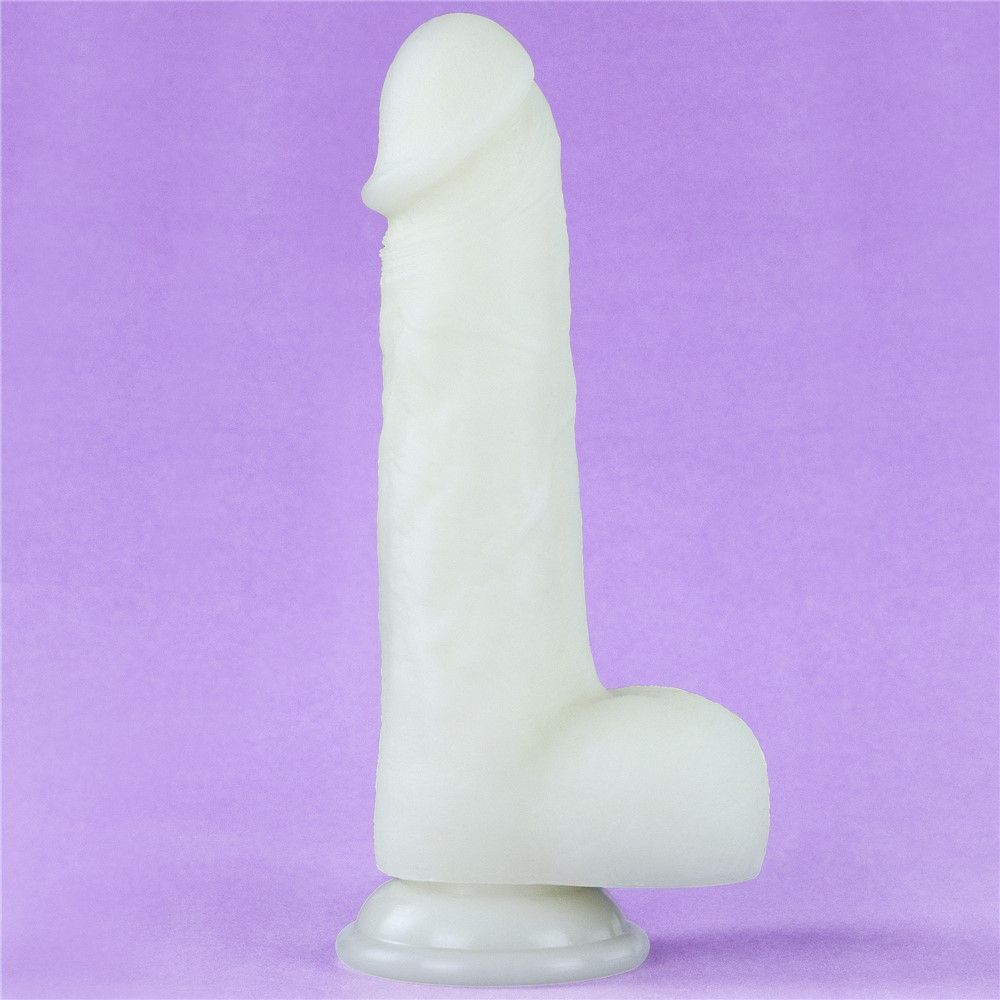 Неоновый фаллоимитатор LoveToy Lumino Play, 20,9 см (голубой)