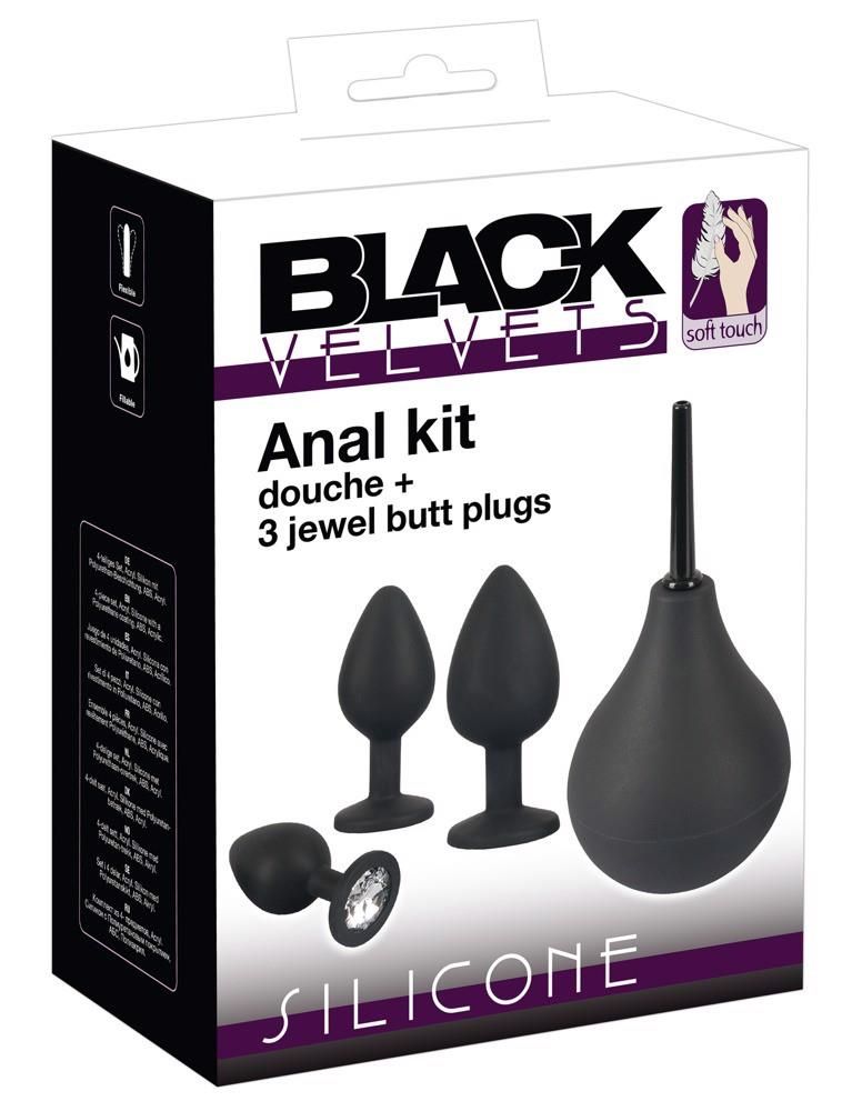 Набор для анальной стимуляции Orion Black Velvets Anal Kit, 4 шт (черный)