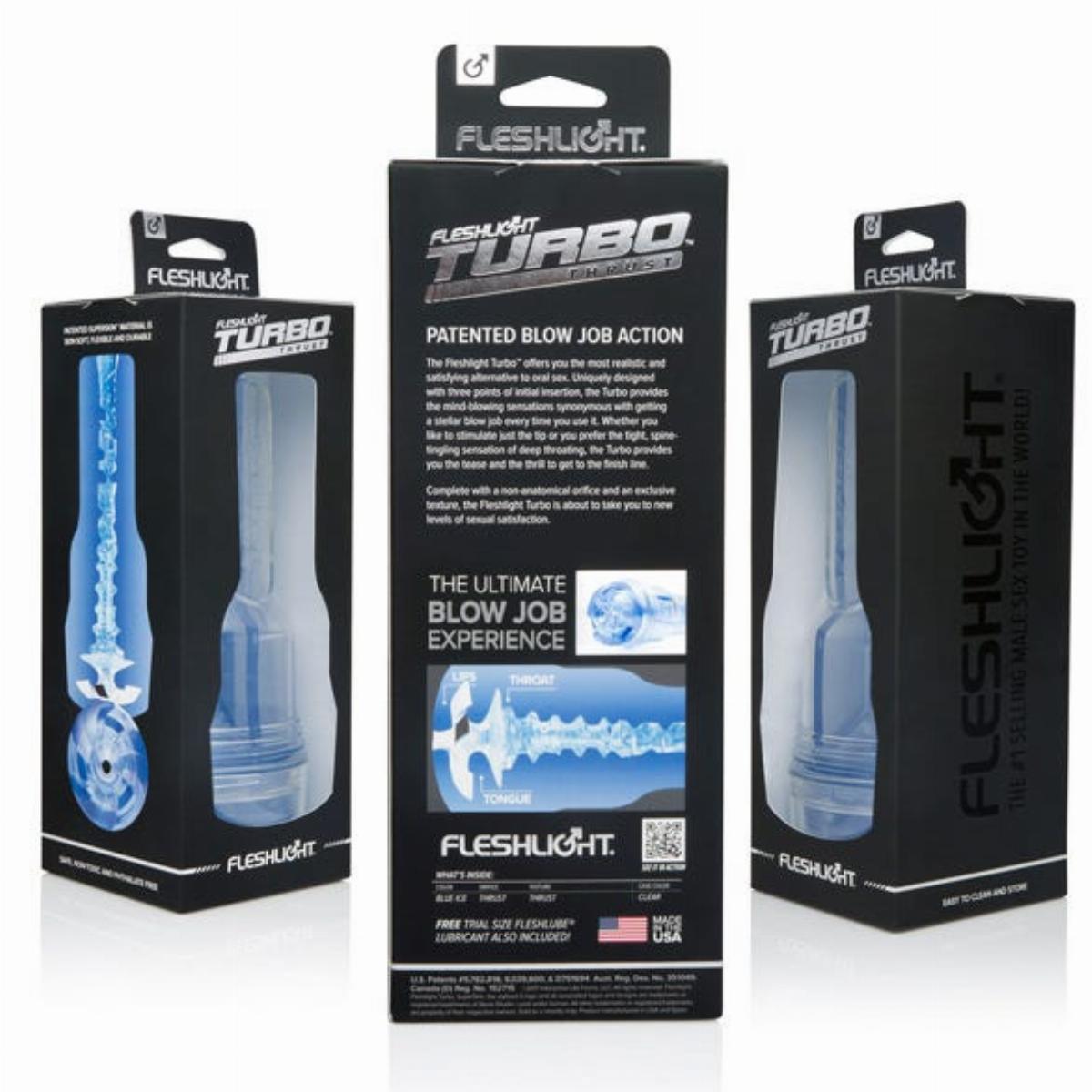 Мастурбатор Fleshlight Turbo Thrust (блакитний)