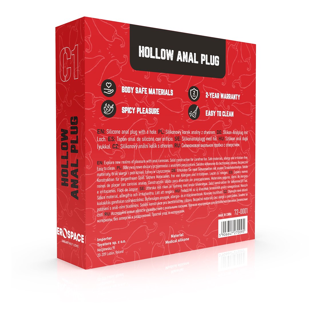 Анальная пробка Erospace Wild Play C1, 11,3 см (черный)