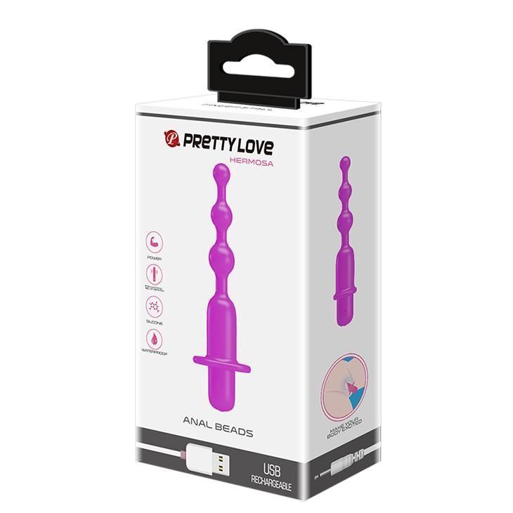 Анальна пробка Pretty Love Hermosa Anal Beads, 13,7 см (фіолетовий)