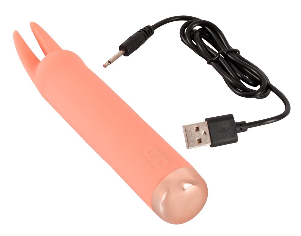 Вибратор для клитора Peachy Mini Tickle Bunny, 15,4 см (оранжевый)