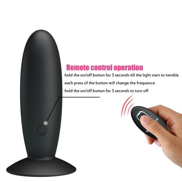 Анальна пробка Pretty Love Remote Control Vibrating, 11 см (чорний)