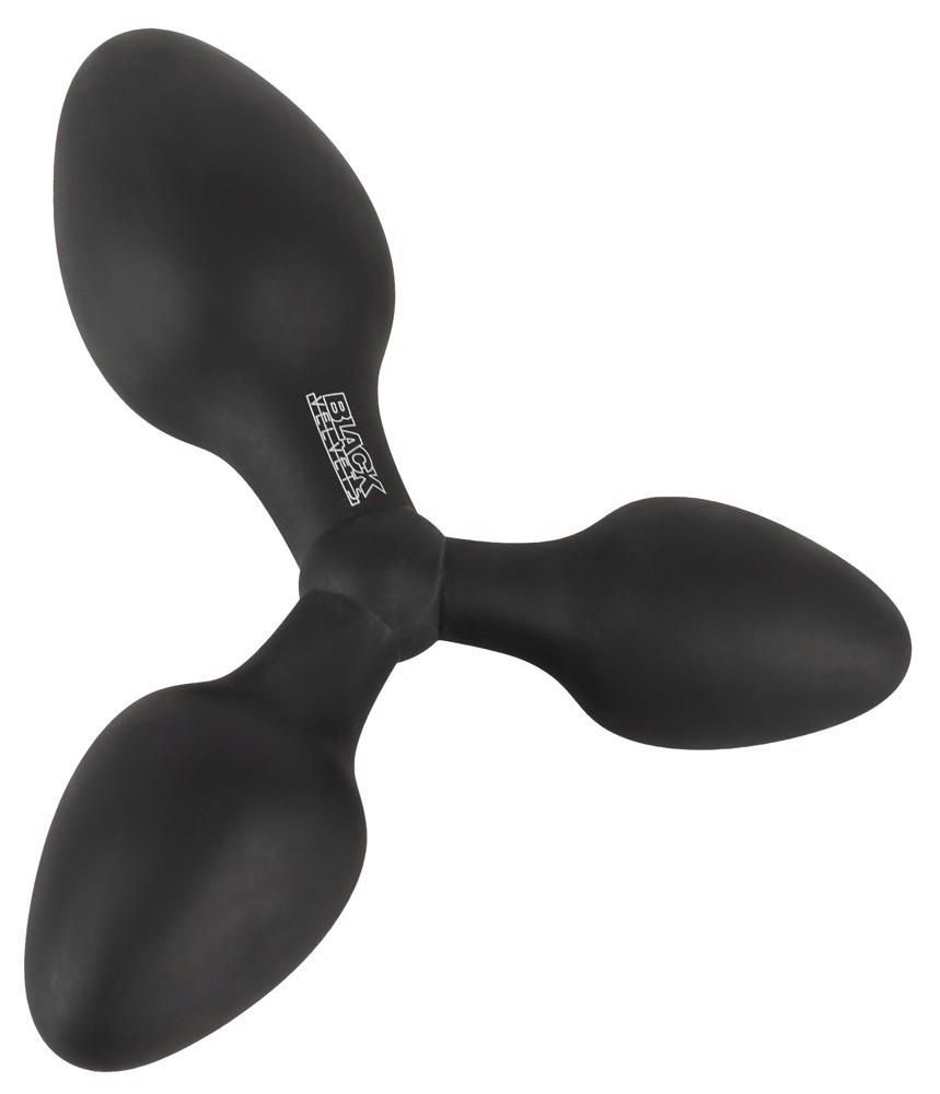 Анальная пробка Black Velvets Triple Butt Plug, 13.8 см (черный)