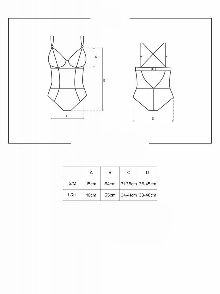 Боди Obsessive 859-TED-1, S/M (черный)
