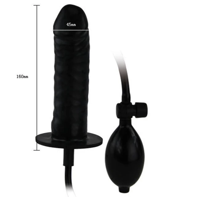 Rozszerzacz odbytu Baile Bigger Joy Inflatable Penis, 16 cm (czarny)