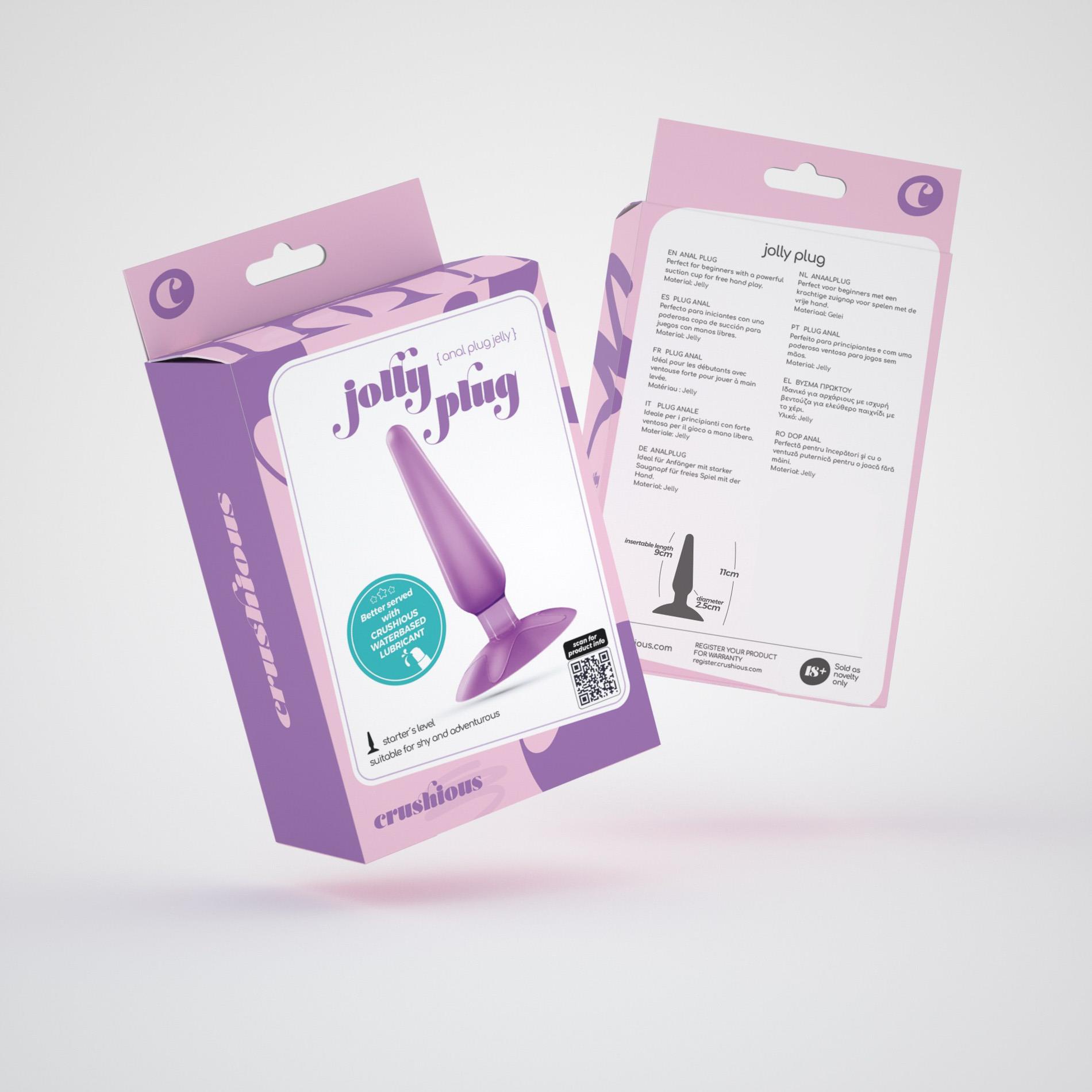 Korek analny Crushious Jolly, 11 cm (fioletowy)