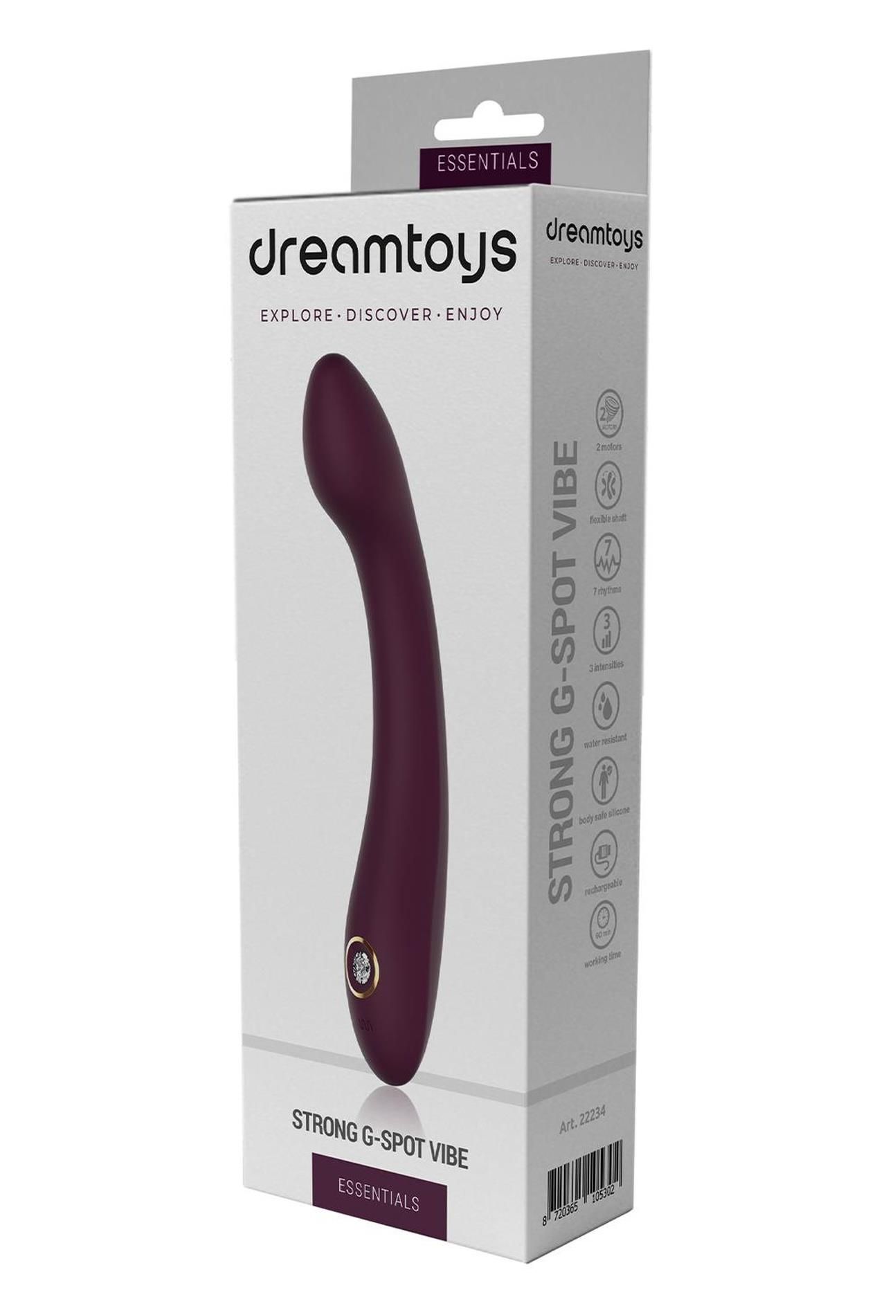 Вибратор Dreamtoys Essentials G-spot Vibe, 21.8 см (бордовый)
