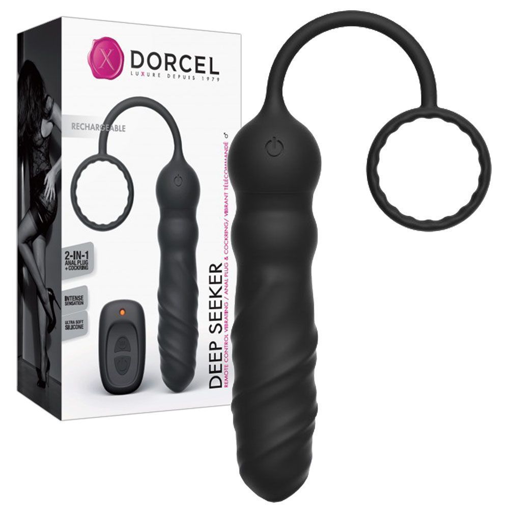 Анальный вибратор Dorcel Deep Seeker, 25.8 см (черный)