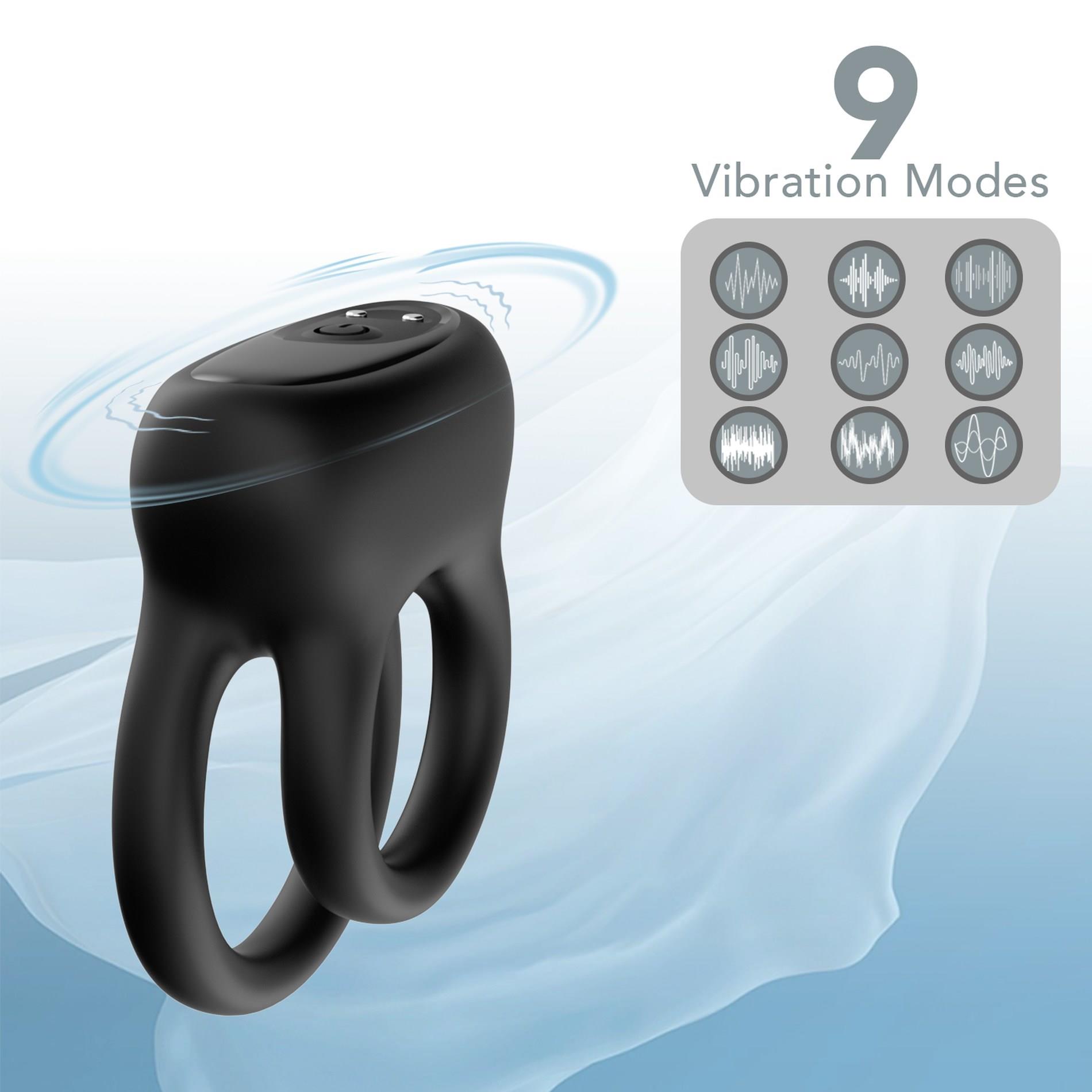 Віброкільце B - Series Joy Dualo Black, 6.9 см (чорний)
