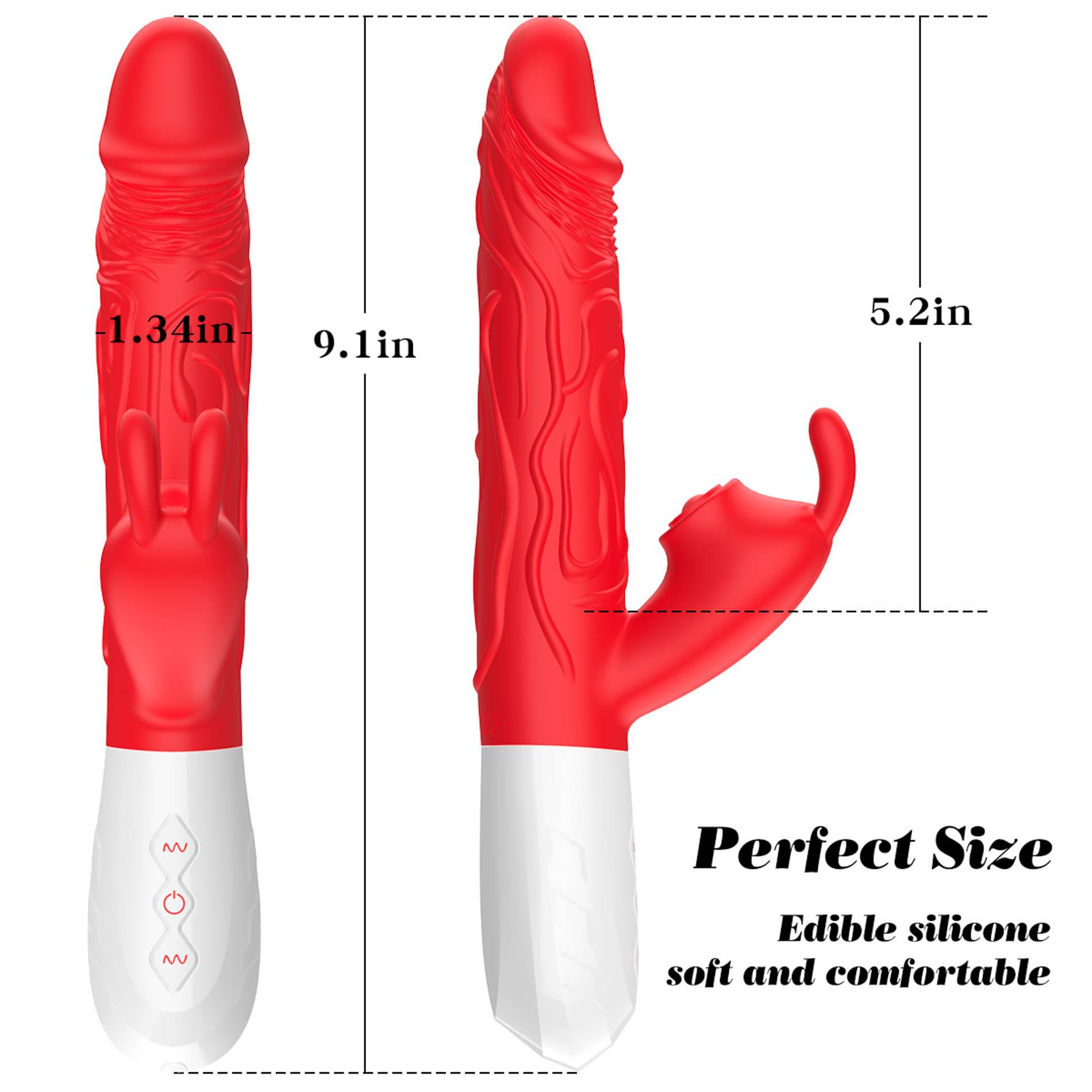Вибратор-кролик B - Series Fox, 23 см (красный)