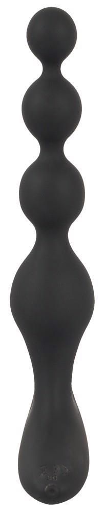 Анальные бусы с вибрацие, Black Velvets, 20 см (черный)